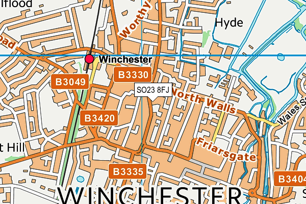 SO23 8FJ map - OS VectorMap District (Ordnance Survey)