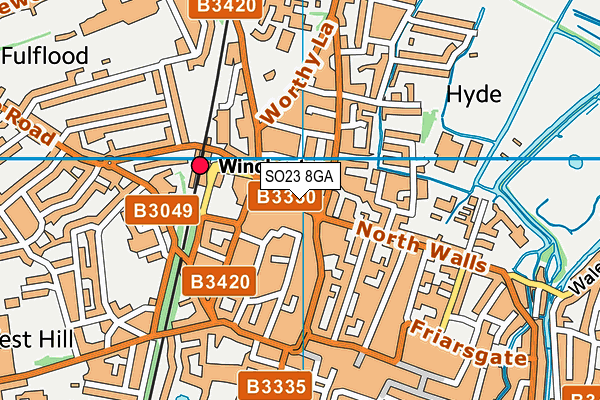 SO23 8GA map - OS VectorMap District (Ordnance Survey)