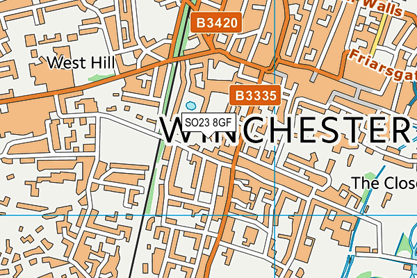 SO23 8GF map - OS VectorMap District (Ordnance Survey)