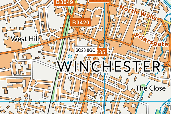 SO23 8GQ map - OS VectorMap District (Ordnance Survey)