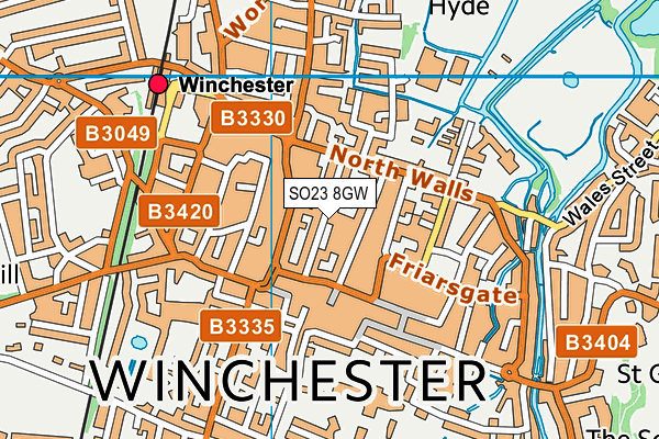 SO23 8GW map - OS VectorMap District (Ordnance Survey)