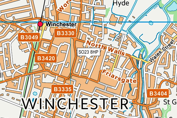 SO23 8HP map - OS VectorMap District (Ordnance Survey)