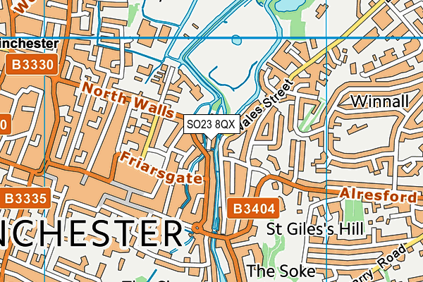 SO23 8QX map - OS VectorMap District (Ordnance Survey)