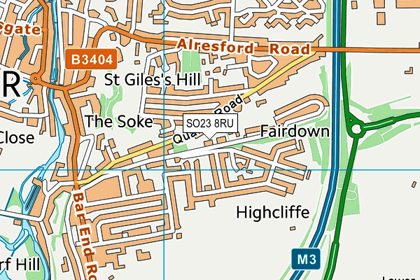 SO23 8RU map - OS VectorMap District (Ordnance Survey)