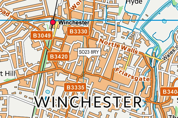 SO23 8RY map - OS VectorMap District (Ordnance Survey)