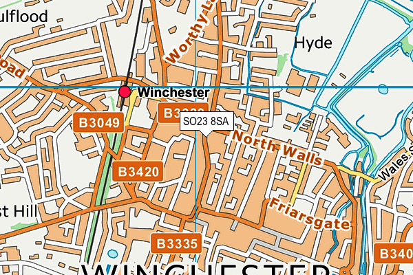 SO23 8SA map - OS VectorMap District (Ordnance Survey)