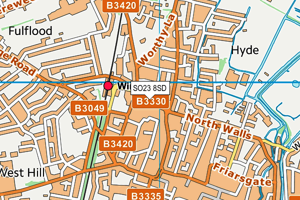 SO23 8SD map - OS VectorMap District (Ordnance Survey)