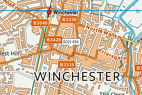 SO23 8SX map - OS VectorMap District (Ordnance Survey)