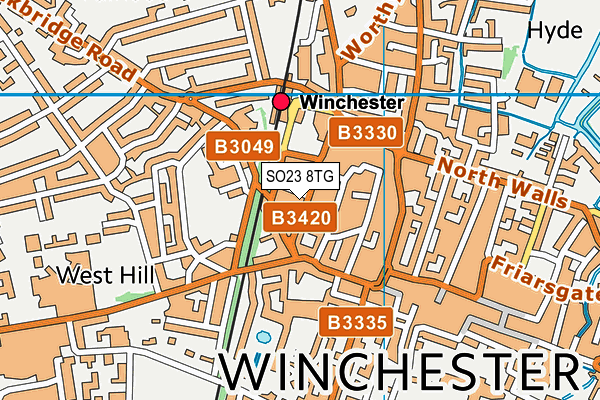 SO23 8TG map - OS VectorMap District (Ordnance Survey)