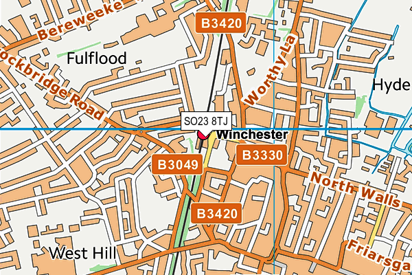 SO23 8TJ map - OS VectorMap District (Ordnance Survey)