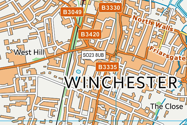 SO23 8UB map - OS VectorMap District (Ordnance Survey)