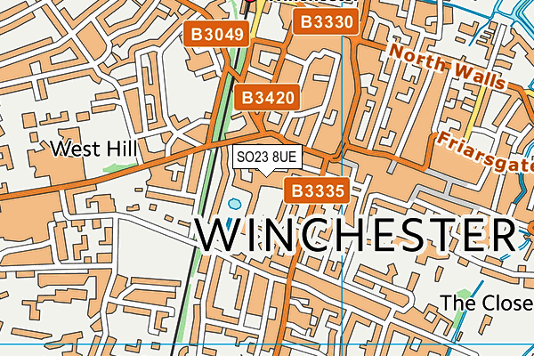 SO23 8UE map - OS VectorMap District (Ordnance Survey)