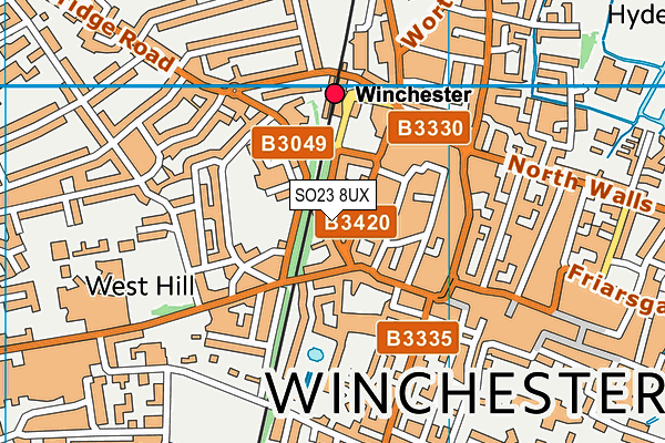 SO23 8UX map - OS VectorMap District (Ordnance Survey)