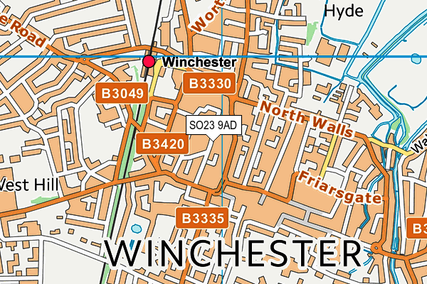 SO23 9AD map - OS VectorMap District (Ordnance Survey)