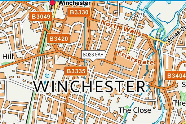 SO23 9AH map - OS VectorMap District (Ordnance Survey)