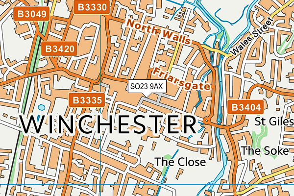 SO23 9AX map - OS VectorMap District (Ordnance Survey)