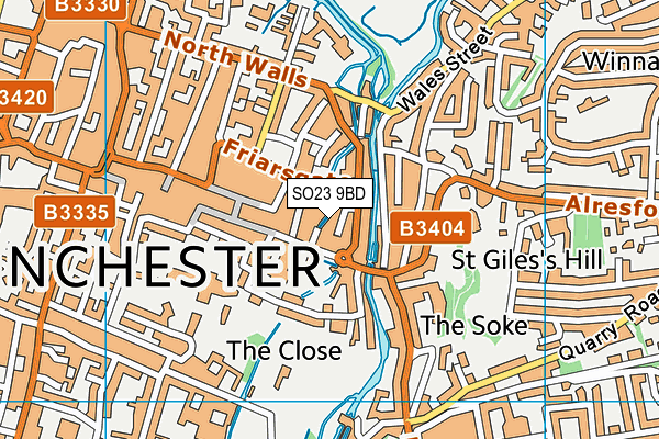 SO23 9BD map - OS VectorMap District (Ordnance Survey)