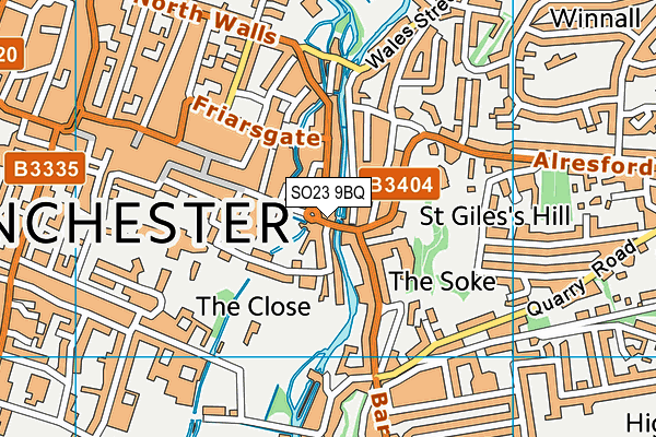 SO23 9BQ map - OS VectorMap District (Ordnance Survey)