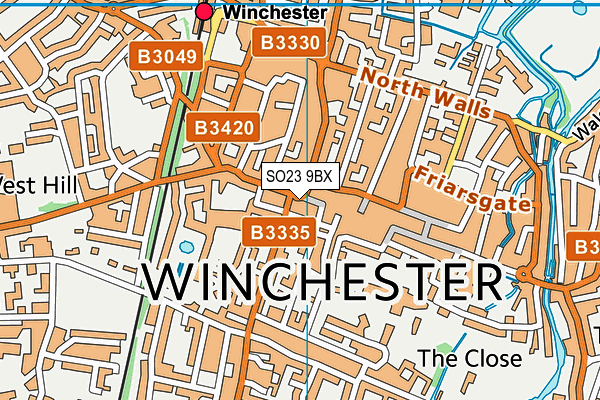 SO23 9BX map - OS VectorMap District (Ordnance Survey)