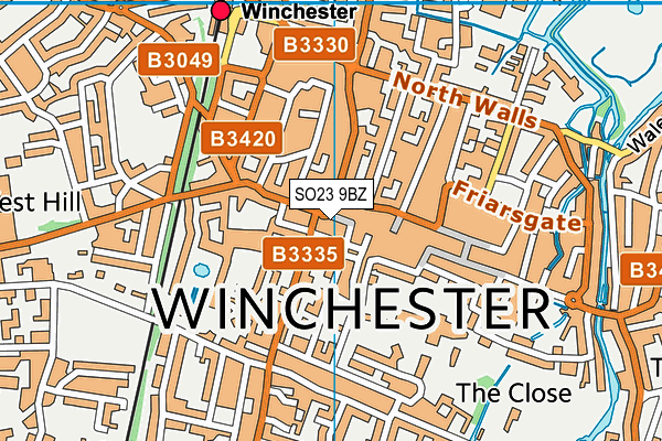 SO23 9BZ map - OS VectorMap District (Ordnance Survey)