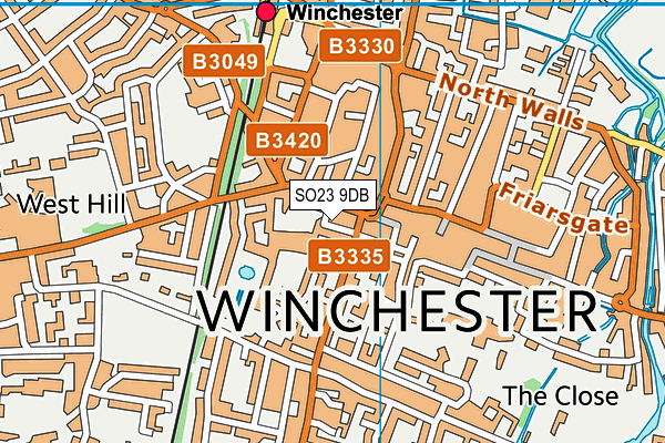 SO23 9DB map - OS VectorMap District (Ordnance Survey)