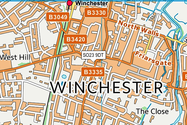 SO23 9DT map - OS VectorMap District (Ordnance Survey)