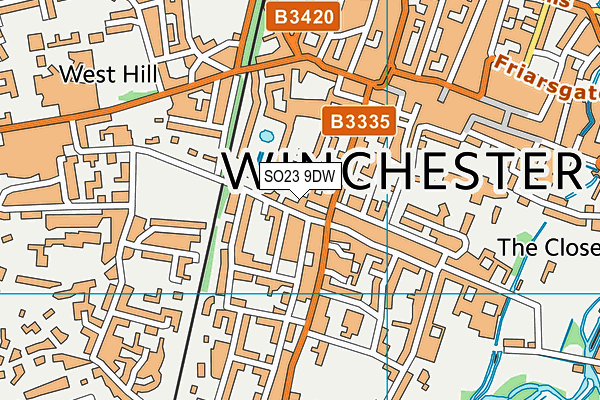 SO23 9DW map - OS VectorMap District (Ordnance Survey)