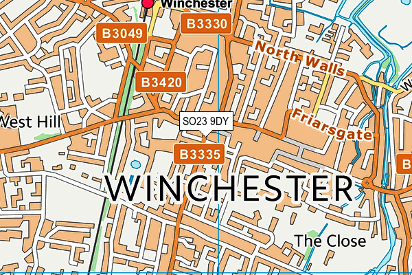 SO23 9DY map - OS VectorMap District (Ordnance Survey)