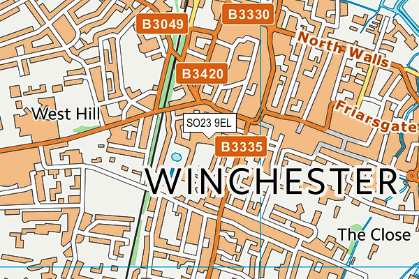 SO23 9EL map - OS VectorMap District (Ordnance Survey)