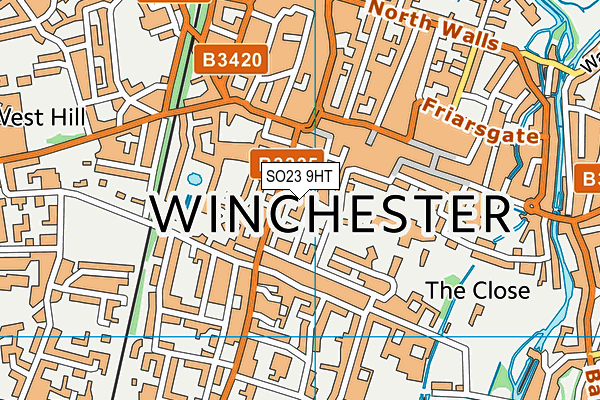 SO23 9HT map - OS VectorMap District (Ordnance Survey)