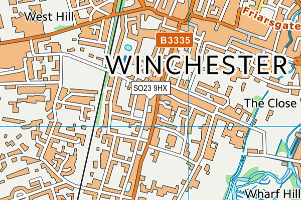SO23 9HX map - OS VectorMap District (Ordnance Survey)