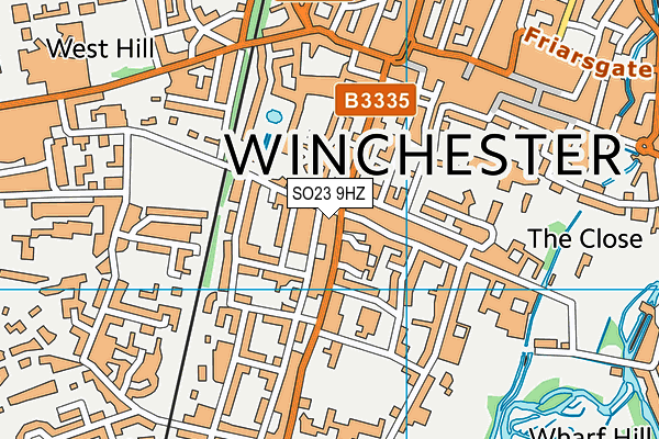 SO23 9HZ map - OS VectorMap District (Ordnance Survey)