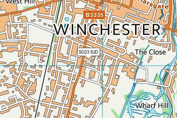 SO23 9JD map - OS VectorMap District (Ordnance Survey)