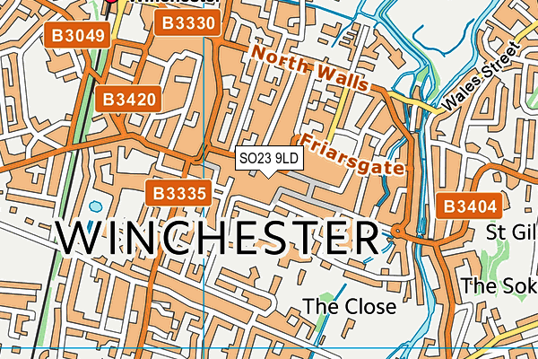 SO23 9LD map - OS VectorMap District (Ordnance Survey)