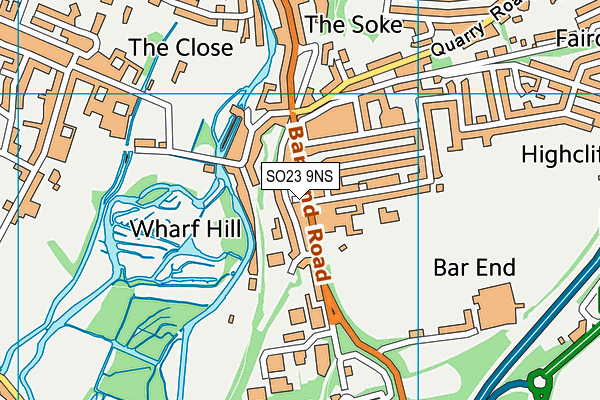 SO23 9NS map - OS VectorMap District (Ordnance Survey)