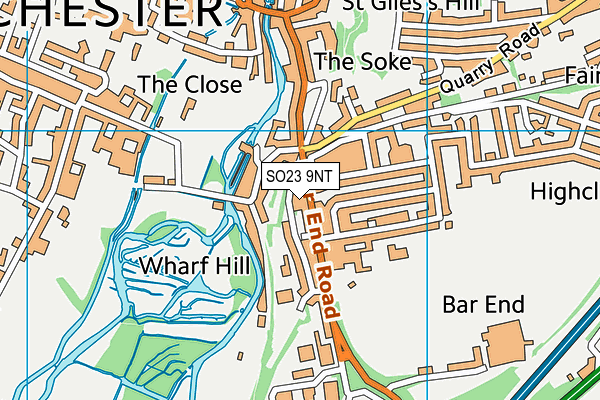 SO23 9NT map - OS VectorMap District (Ordnance Survey)