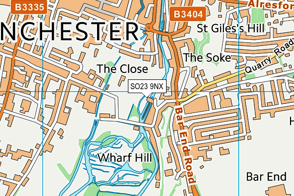 SO23 9NX map - OS VectorMap District (Ordnance Survey)