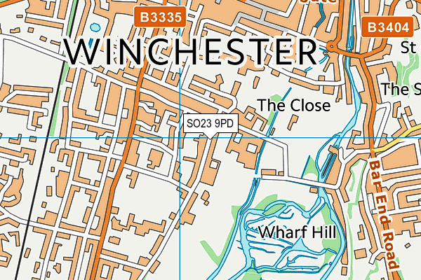 SO23 9PD map - OS VectorMap District (Ordnance Survey)