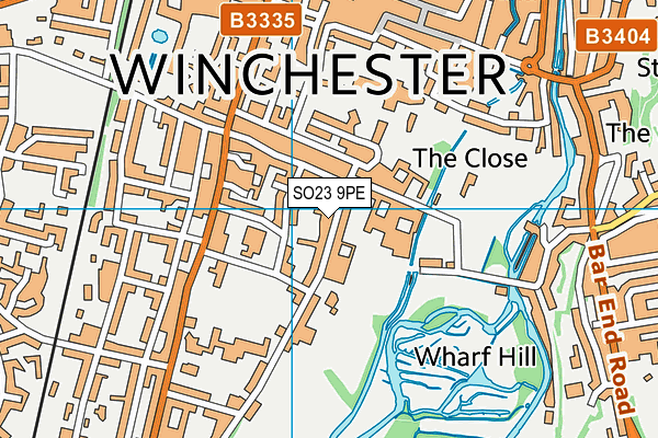 SO23 9PE map - OS VectorMap District (Ordnance Survey)