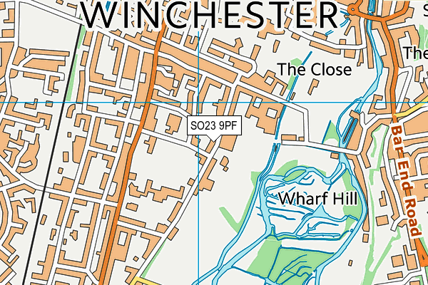 SO23 9PF map - OS VectorMap District (Ordnance Survey)