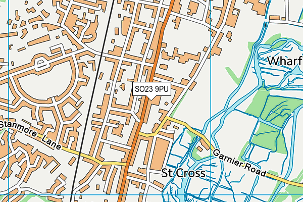 SO23 9PU map - OS VectorMap District (Ordnance Survey)