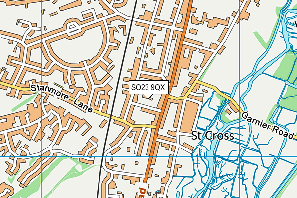 SO23 9QX map - OS VectorMap District (Ordnance Survey)