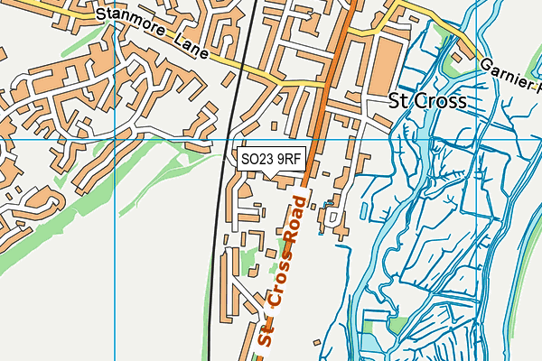 SO23 9RF map - OS VectorMap District (Ordnance Survey)