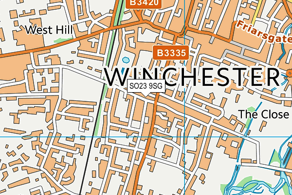 SO23 9SG map - OS VectorMap District (Ordnance Survey)