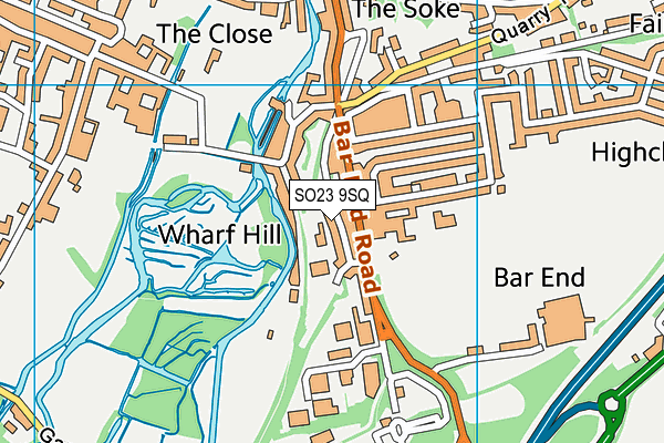 SO23 9SQ map - OS VectorMap District (Ordnance Survey)