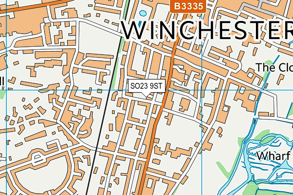 SO23 9ST map - OS VectorMap District (Ordnance Survey)