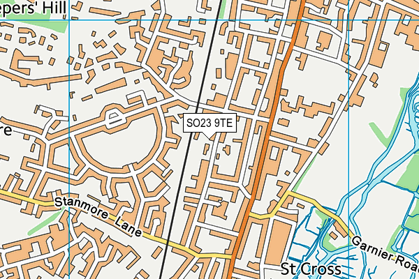 SO23 9TE map - OS VectorMap District (Ordnance Survey)