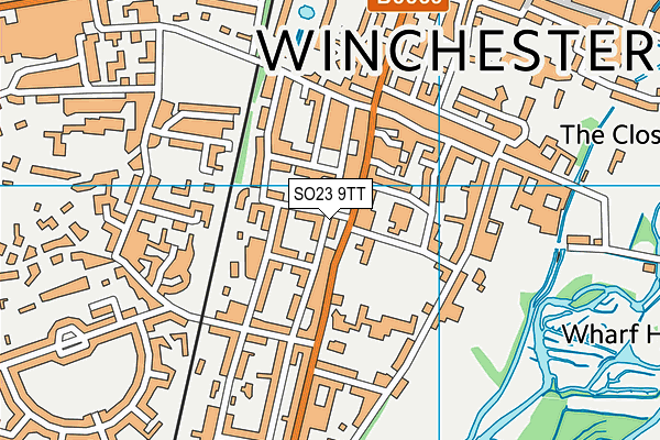 SO23 9TT map - OS VectorMap District (Ordnance Survey)