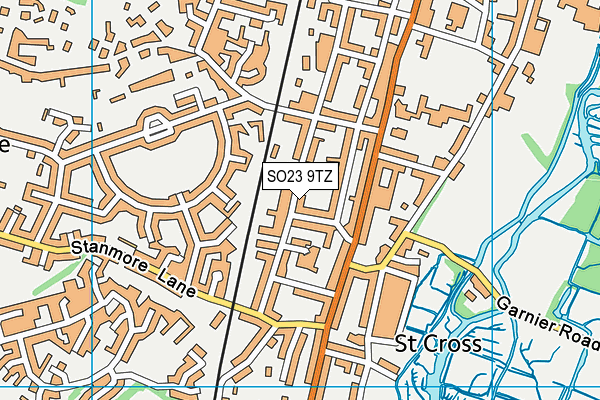 SO23 9TZ map - OS VectorMap District (Ordnance Survey)