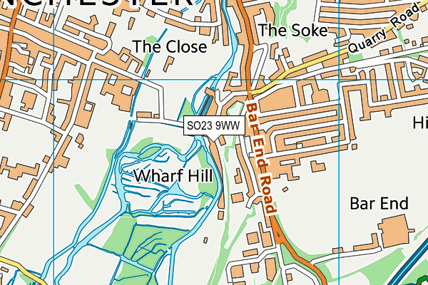 SO23 9WW map - OS VectorMap District (Ordnance Survey)